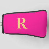 Stijlvol gepersonaliseerd monogram Hot Pink Golfheadcover (Voorkant)