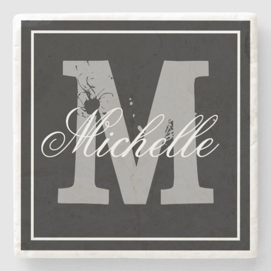 Stijlvol gepersonaliseerd monogram onderzetter (Voorkant)
