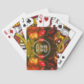 Stijlvol, gepersonaliseerd monogram Oranje Pokerkaarten (Achterkant)