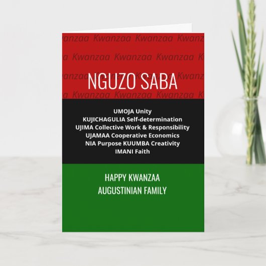 Stijlvol gepersonaliseerd NGUZO SABA Happy Kwanzaa Feestdagen Kaart (Voorkant)