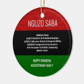 Stijlvol gepersonaliseerd NGUZO SABA Happy Kwanzaa Keramisch Ornament (Links)