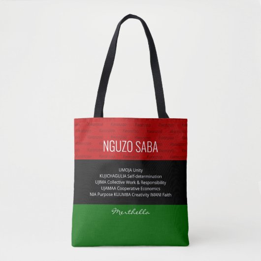 Stijlvol gepersonaliseerd NGUZO SABA Kwanzaa Tote Bag (Voorkant)