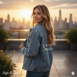 Stijlvol gepersonaliseerd SHE denim jack voor vrou Jacket