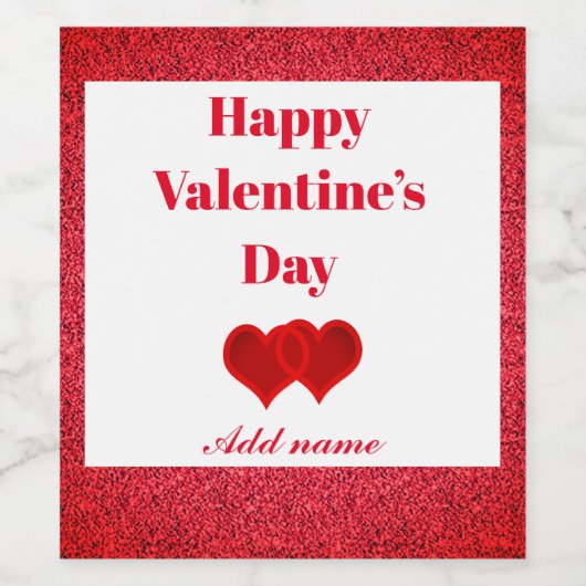Stijlvol gepersonaliseerd Valentijn’s Day flessenl Wijn Etiket (Enkel label)