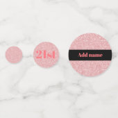 Stijlvol  gepersonaliseerd verjaardagsgebouw 21st confetti (Voorkanten)