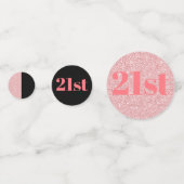 Stijlvol  gepersonaliseerd verjaardagsgebouw 21st confetti (Achterkanten)