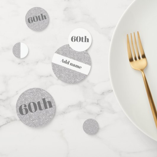 Stijlvol gepersonaliseerd verjaardagsgebouw 60th confetti (Groep)