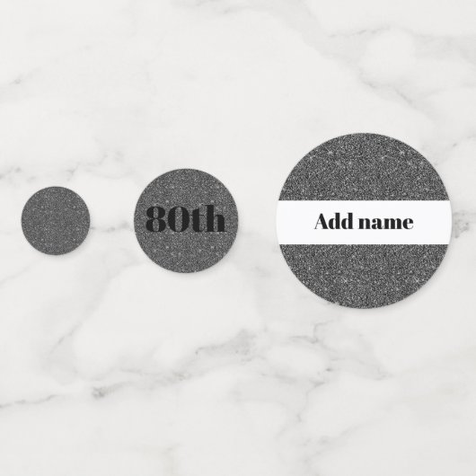 Stijlvol  gepersonaliseerd verjaardagsgebouw 80th confetti (Voorkanten)