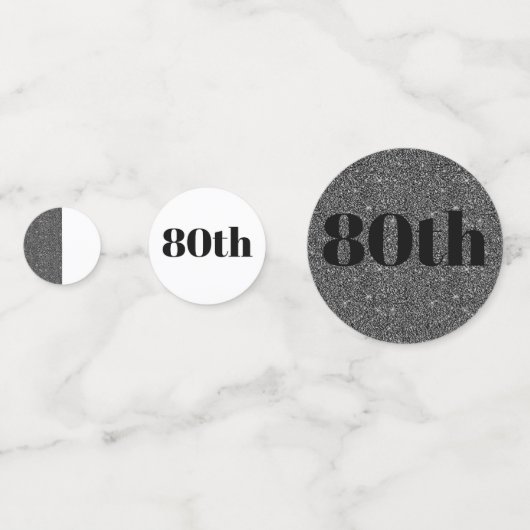 Stijlvol  gepersonaliseerd verjaardagsgebouw 80th confetti (Achterkanten)