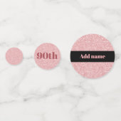 Stijlvol  gepersonaliseerd verjaardagsgebouw 90th confetti (Voorkanten)