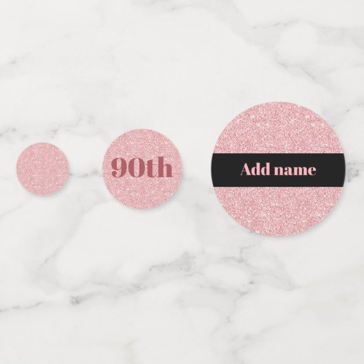 Stijlvol  gepersonaliseerd verjaardagsgebouw 90th confetti (Voorkanten)