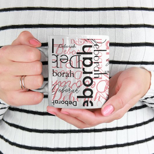 Stijlvol gepersonaliseerde roze zwarte Mok voor ha