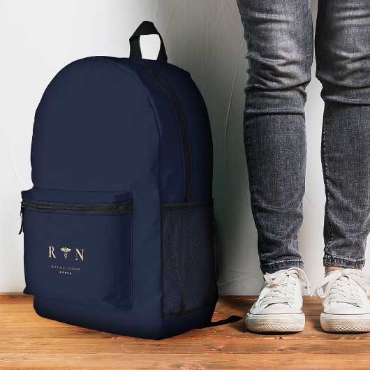 Stijlvol Geregistreerd Verpleegster RN Monogram Bl Bedrukte Rugzak