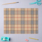 Stijlvol geruit, warm, lichtbruine basis, wit, zwa tissuepapier (Craft)