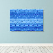 Stijlvol geschilderd blauw Ogee patroon Canvas Afdruk (Insitu (Houten vloer))