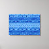 Stijlvol geschilderd blauw Ogee patroon Canvas Afdruk (Voorkant)
