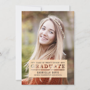 Stijlvol gesneden Afstuderen Aankondiging uitnodig