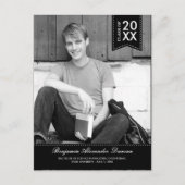 Stijlvol gestikte Afstuderen aankondiging / Uitnod (Voorkant)