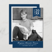 Stijlvol gestikte Afstuderen aankondiging / Uitnod (Voorkant / Achterkant)