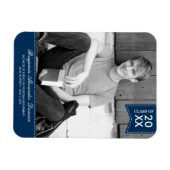 Stijlvol gestikte Afstuderen aankondigingsmagneet Magneet (Horizontaal)