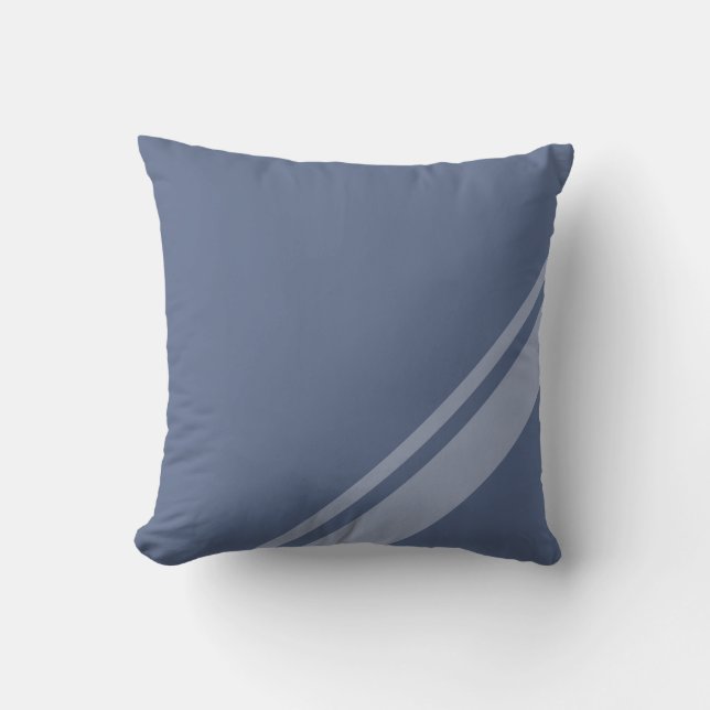 Stijlvol gestreept duif blauw kussen (Voorkant)
