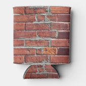 Stijlvol getextureerd rood brick blikjeskoeler (Voorkant)