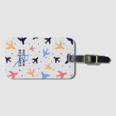 Stijlvol gevechtspatroon op maat bagagelabel (Voorkant (horizontaal))