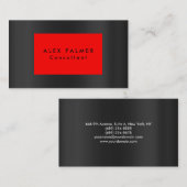 Stijlvol gewoon modern grijs rood achtergrond visitekaartje (Voorkant / Achterkant)