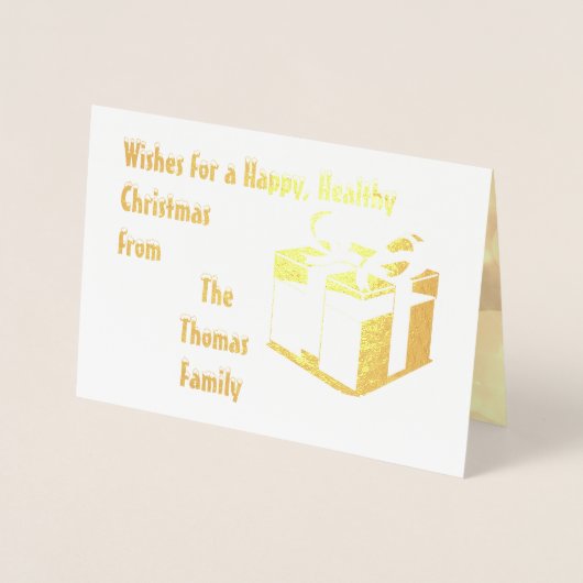 Stijlvol Gezond Gelukkig Gepersonaliseerde Kerst Folie Kaarten (Voorkant)