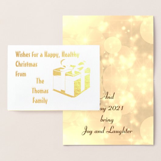 Stijlvol Gezond Gelukkig Gepersonaliseerde Kerst Folie Kaarten (Display)