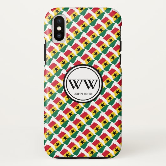 Stijlvol GHANA Monogram Overvloedig Leven Johannes Case-Mate iPhone Case (Achterkant)