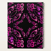 Stijlvol glam elegant barokzwart en roze 2023 planner (Achterkant)