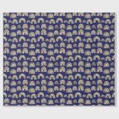 Stijlvol Glam Gold Rainbow Pattern Chic Navy Blue Cadeaupapier (Vlak)