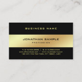 Stijlvol glamour Black en Gold Plain Chic Golden Visitekaartje (Achterkant)