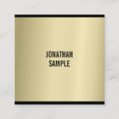 Stijlvol Glamoureus Gold Kijk Modern Plain Luxe Vierkante Visitekaartje (Voorkant)