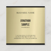 Stijlvol Glamoureus Gold Kijk Modern Plain Luxe Vierkante Visitekaartje (Achterkant)