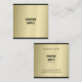 Stijlvol Glamoureus Gold Kijk Modern Plain Luxe Vierkante Visitekaartje (Voorkant / Achterkant)