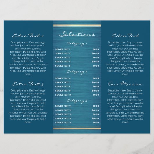 Stijlvol glitter en geborsteld metaal, drievoudig  (Achterkant)