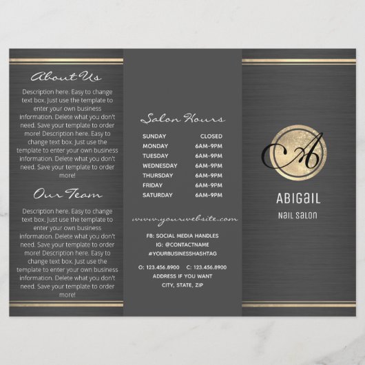 Stijlvol glitter en geborsteld metaal, drievoudig  (Voorkant)