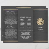 Stijlvol glitter en geborsteld metaal, drievoudig  (Voorkant / Achterkant)