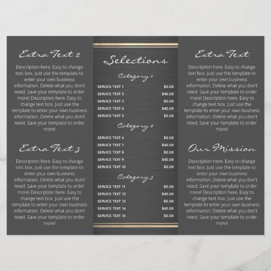 Stijlvol glitter en geborsteld metaal, drievoudig (Achterkant)