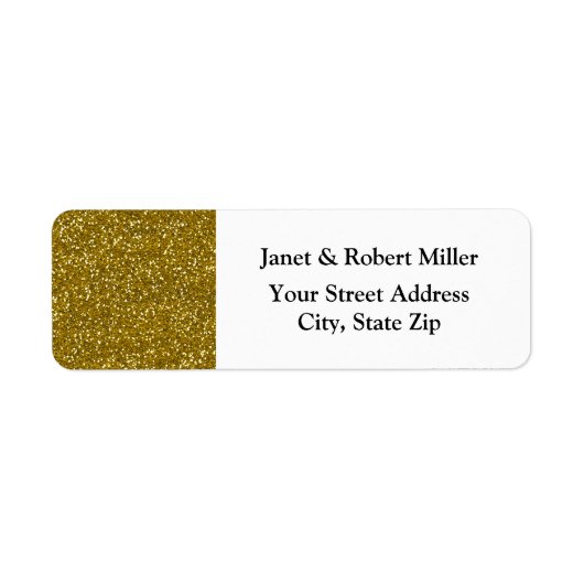 Stijlvol Glitter Gold Etiket (Voorkant)