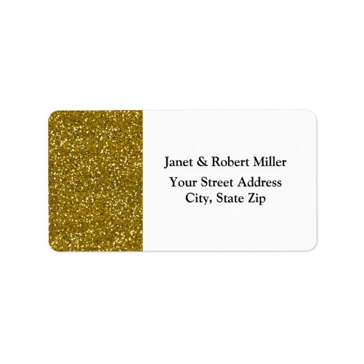 Stijlvol Glitter Gold Etiket (Voorkant)