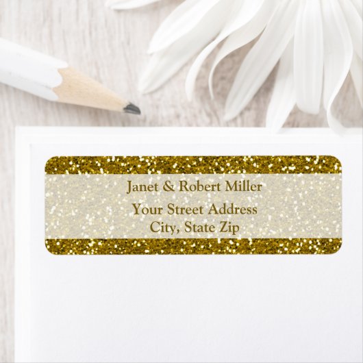 Stijlvol Glitter Gold Etiket (Insitu)