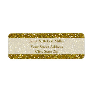 Stijlvol Glitter Gold Etiket