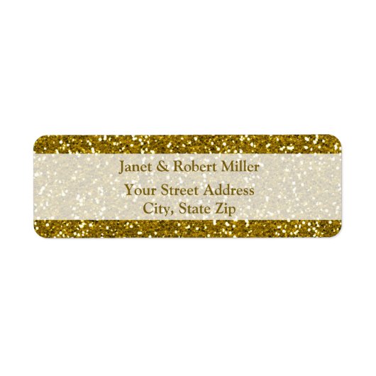 Stijlvol Glitter Gold Etiket (Voorkant)