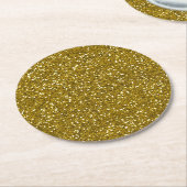 Stijlvol Glitter Gold Ronde Kartonnen Onderzetter (Gebogen)