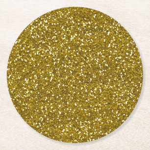 Stijlvol Glitter Gold Ronde Kartonnen Onderzetter