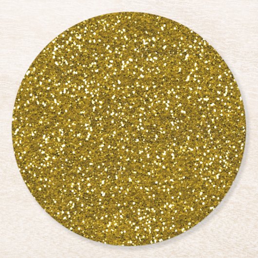 Stijlvol Glitter Gold Ronde Kartonnen Onderzetter (Voorkant)