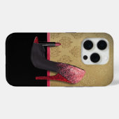 Stijlvol glitter-niveau en lipstick Case-Mate iPhone case (Achterkant (horizontaal))